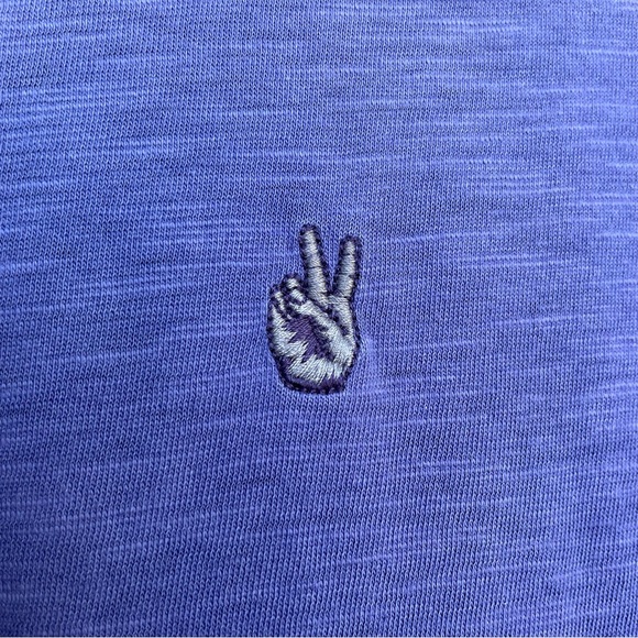John Varvatos ⭐️ USA Purple Cotton Peace Polo XL - Picture 5 of 11